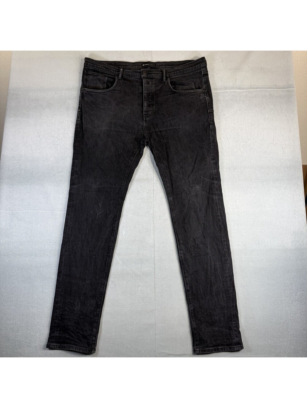 Purple Brand P001 Jeans Mens 40x34 Black Slim Fit Low Rise Dark Wash Denim